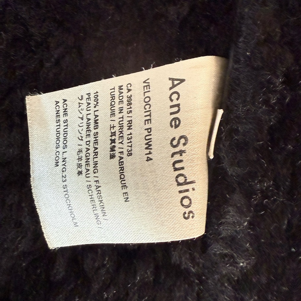 Black Acne Studios Sherling And Leather Loose Fit… - image 5